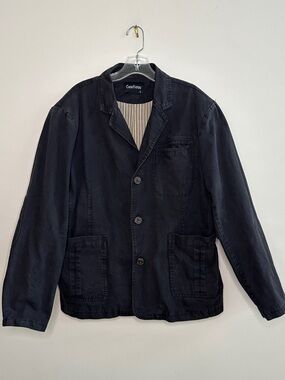 Men's XL Chou Yatou Cotton Black 3-Button Elbow Patch Jacket